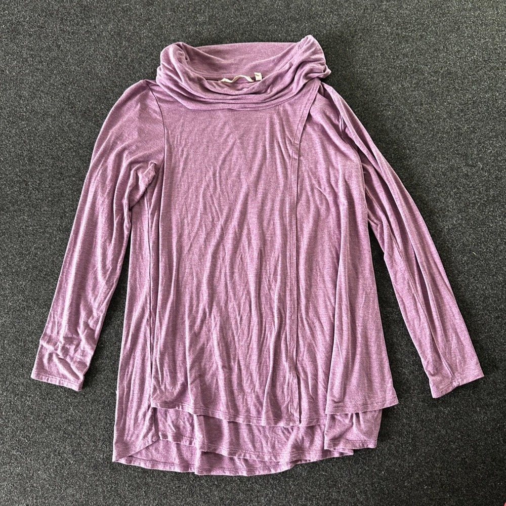 Soft Surroundings Purple Cowl Neck Asymmetrical Layered Top 2EU14 Womens Small - Picture 1 of 6